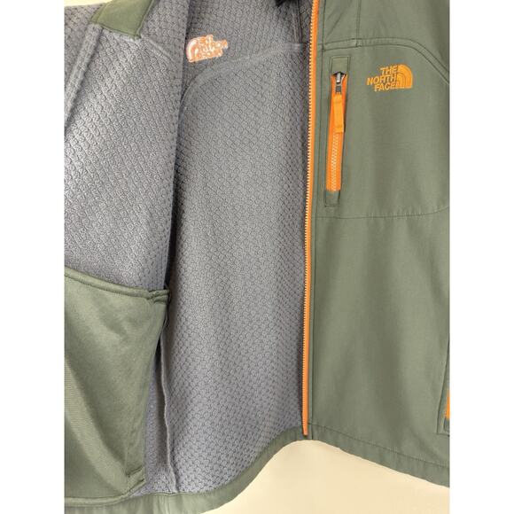 The North Face Shellrock Boys L 14/16 Olive Green Jacket with Orange Zippers - Picture 4 of 11